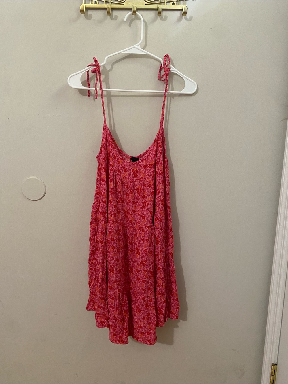 wild fable Pink and Orange Floral Baby Doll Dress